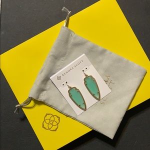 Kendra Scott Sky Earrings In Gold and Mint Green